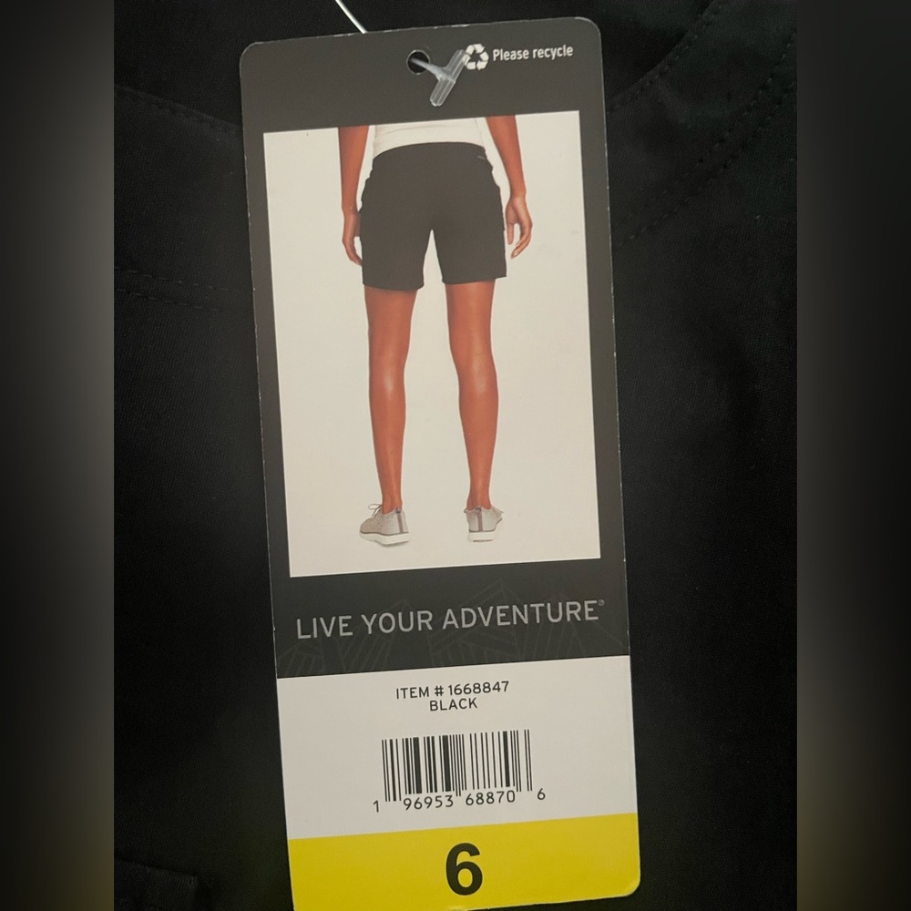 New Eddie Bauer Womens Cargo Trail Short Lightweight UPF 30+ Black